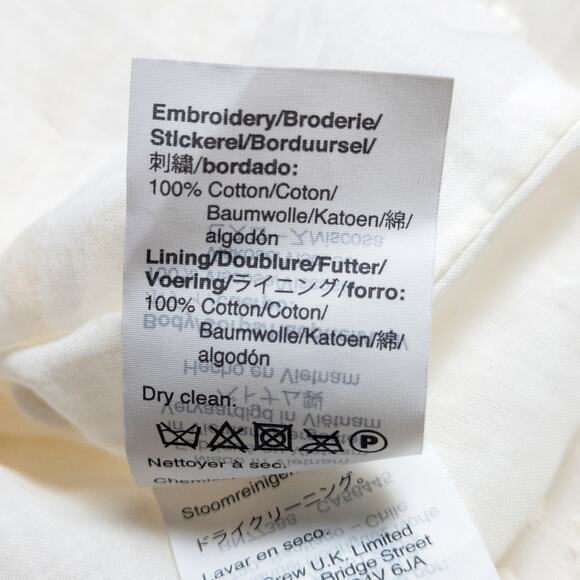 Madewell Embroidered Short Sleeve Dress Ivory Size 8 Cottagecore Romantic - Picture 12 of 12